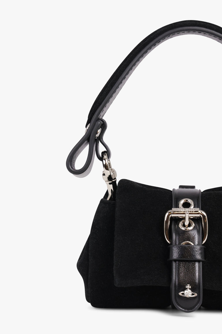VIVIENNE WESTWOOD BAGS BLACK / Black Hazel Suede Treasure Bag Charm | Black