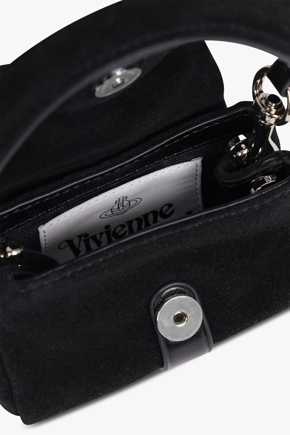 VIVIENNE WESTWOOD BAGS BLACK / Black Hazel Suede Treasure Bag Charm | Black