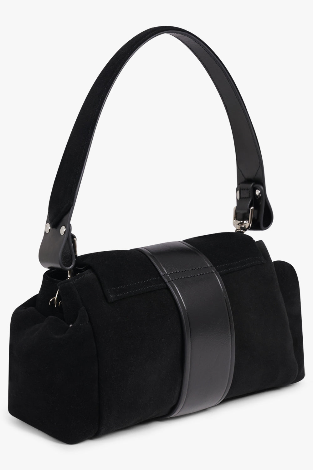 VIVIENNE WESTWOOD BAGS BLACK / Black Hazel Suede Treasure Handbag | Black