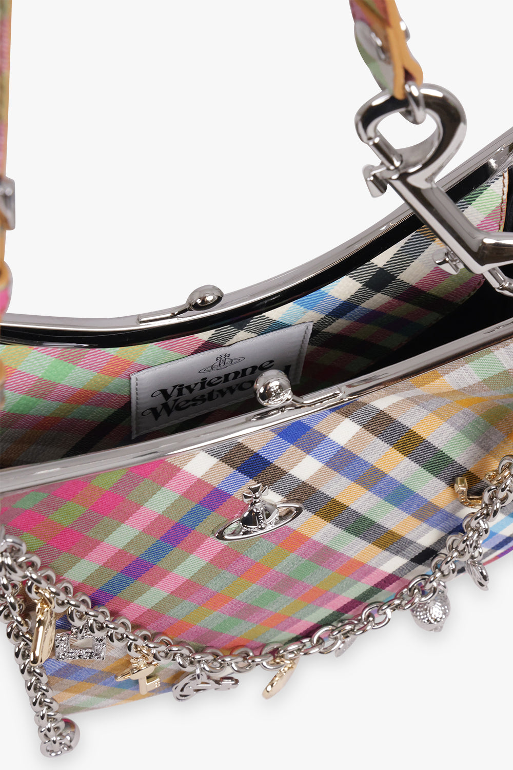 VIVIENNE WESTWOOD BAGS MULTI / Multi Heather Check Charm Frame Purse | Multi