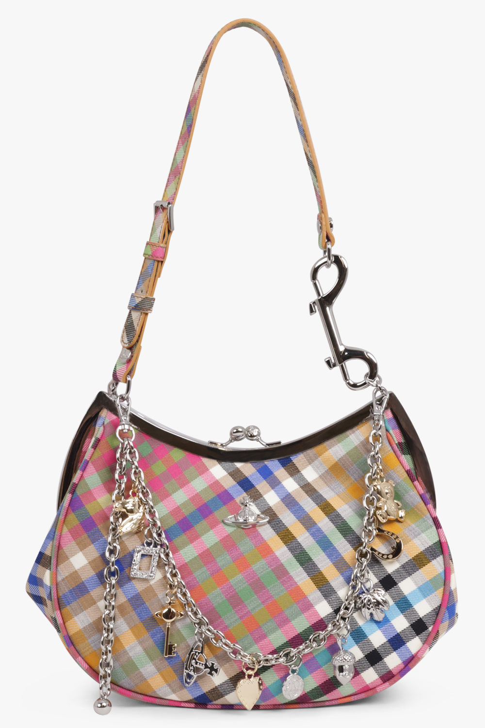 VIVIENNE WESTWOOD BAGS MULTI / Multi Heather Check Charm Frame Purse | Multi