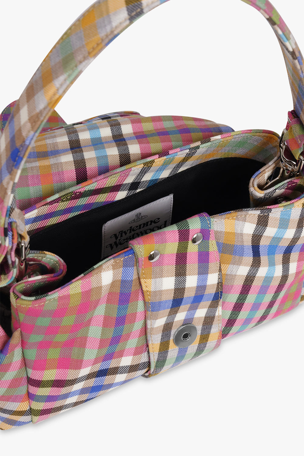 VIVIENNE WESTWOOD BAGS MULTI / Multi Heather Check Hazel Treasure Handbag | Multi