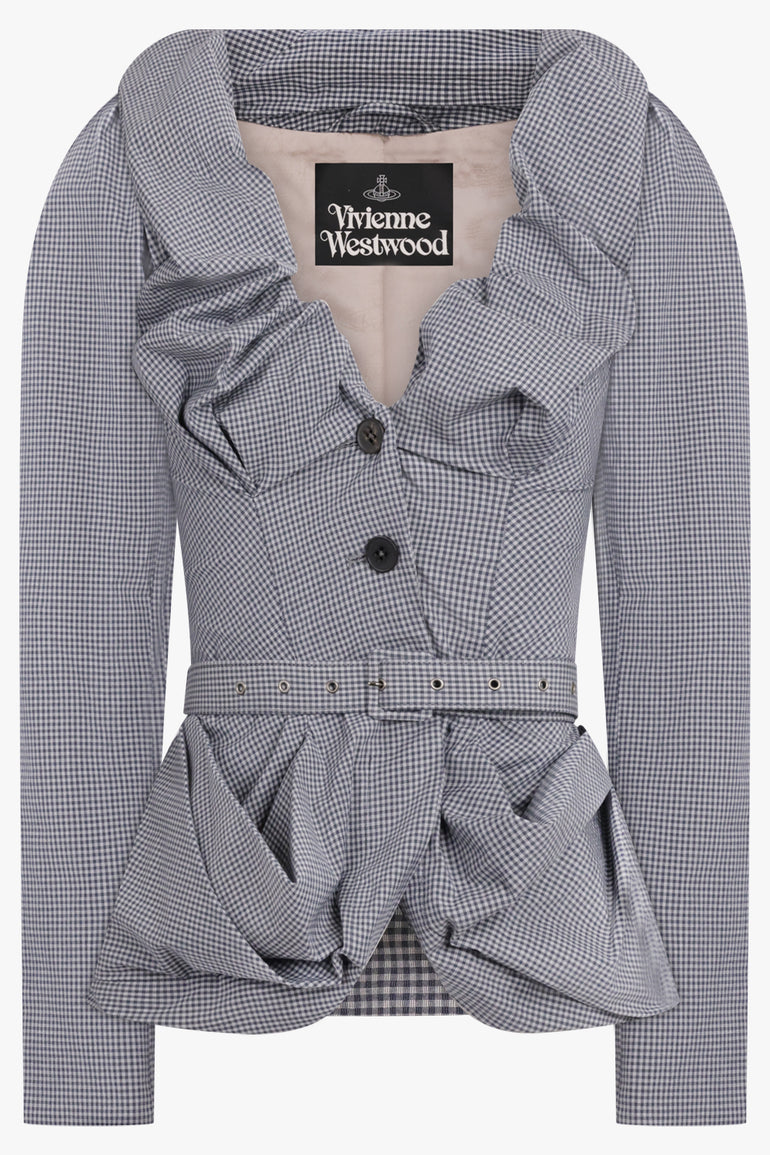 VIVIENNE WESTWOOD RTW Kendall Blazer | Gingham Grey