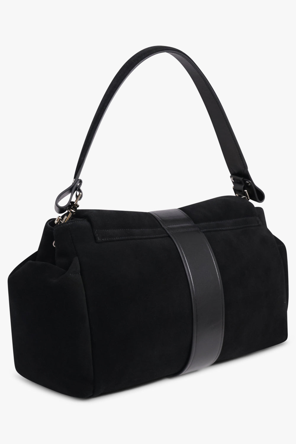 VIVIENNE WESTWOOD BAGS BLACK / Black XL Hazel Suede Treasure Handbag | Black