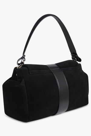 VIVIENNE WESTWOOD BAGS BLACK / Black XL Hazel Suede Treasure Handbag | Black