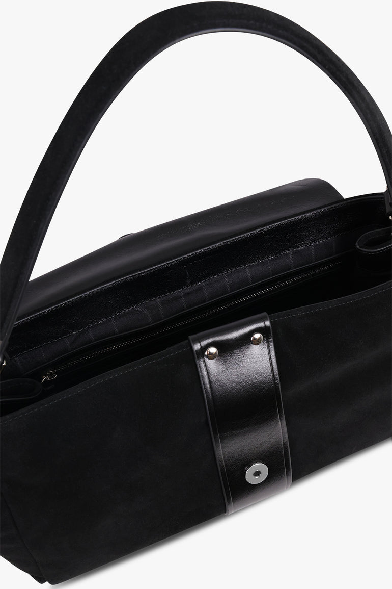 VIVIENNE WESTWOOD BAGS BLACK / Black XL Hazel Suede Treasure Handbag | Black