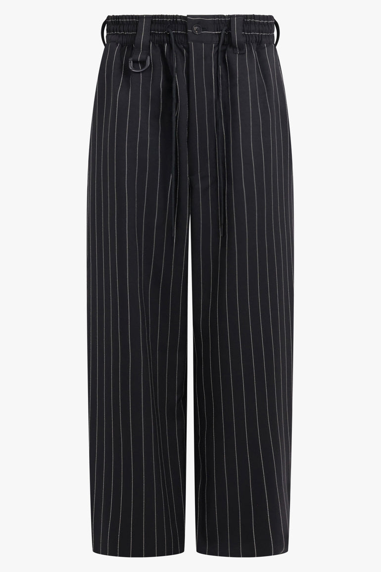 Y-3 RYW Pinstripe Sport Uniform Wide-Leg Trouser | Black