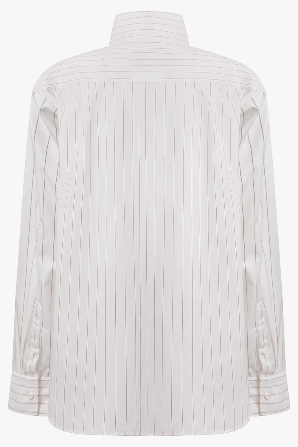 PHOEBE PHILO RTW Upright Collar Shirt | White/Bordeaux