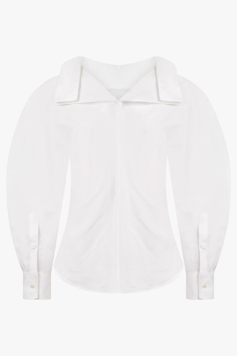 GIVENCHY RTW Slashed Silk Shirt | White