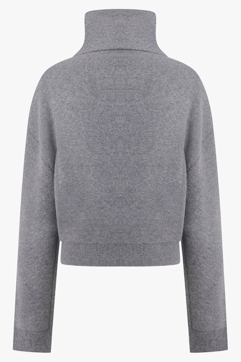 PHOEBE PHILO RTW Funnel Neck Jumper | Melange Grey