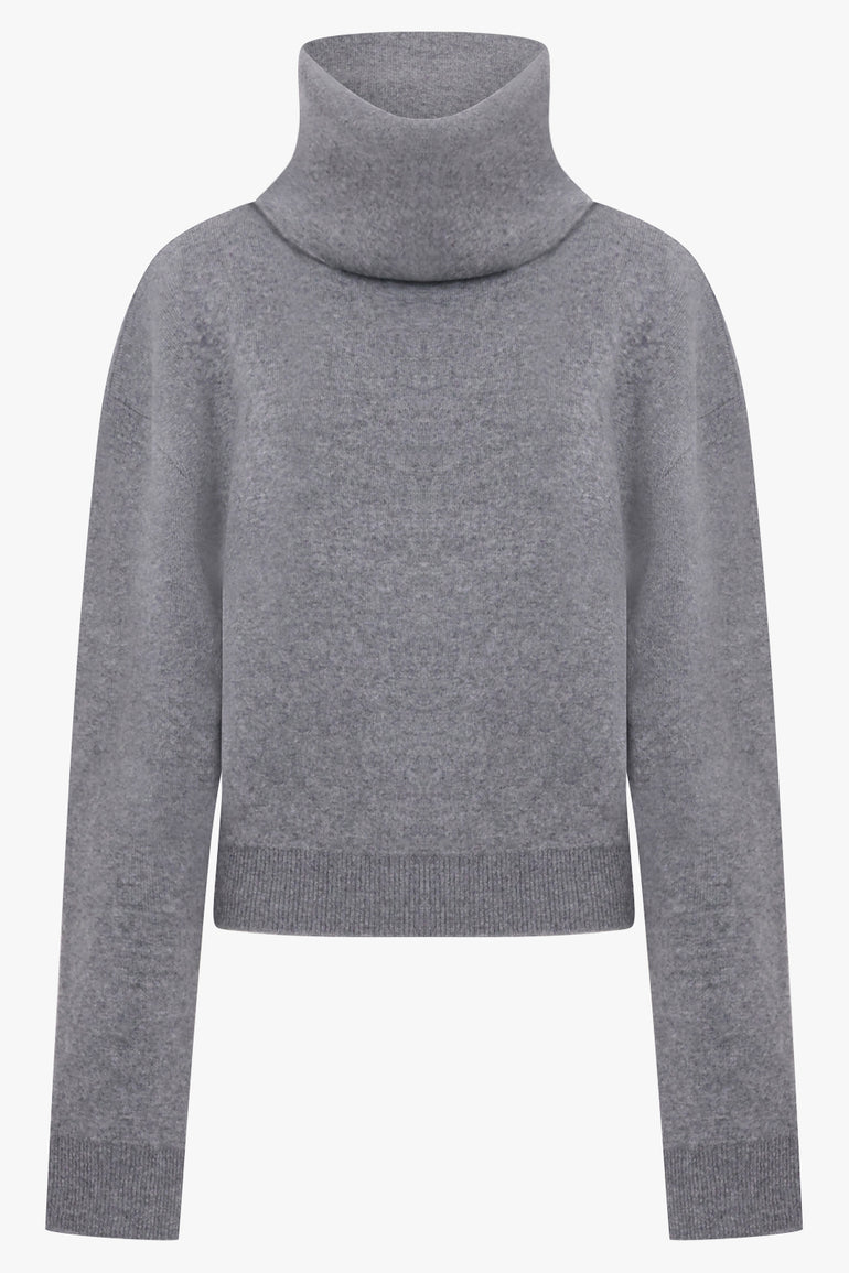 PHOEBE PHILO RTW Funnel Neck Jumper | Melange Grey