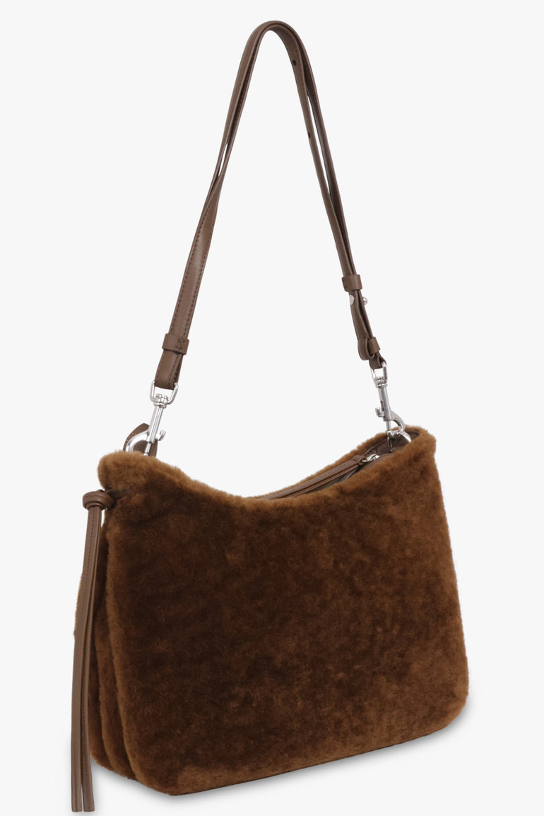 PHOEBE PHILO SHOES BROWN / Green Ginger Gig Shearling Shoulder Bag | Green Ginger