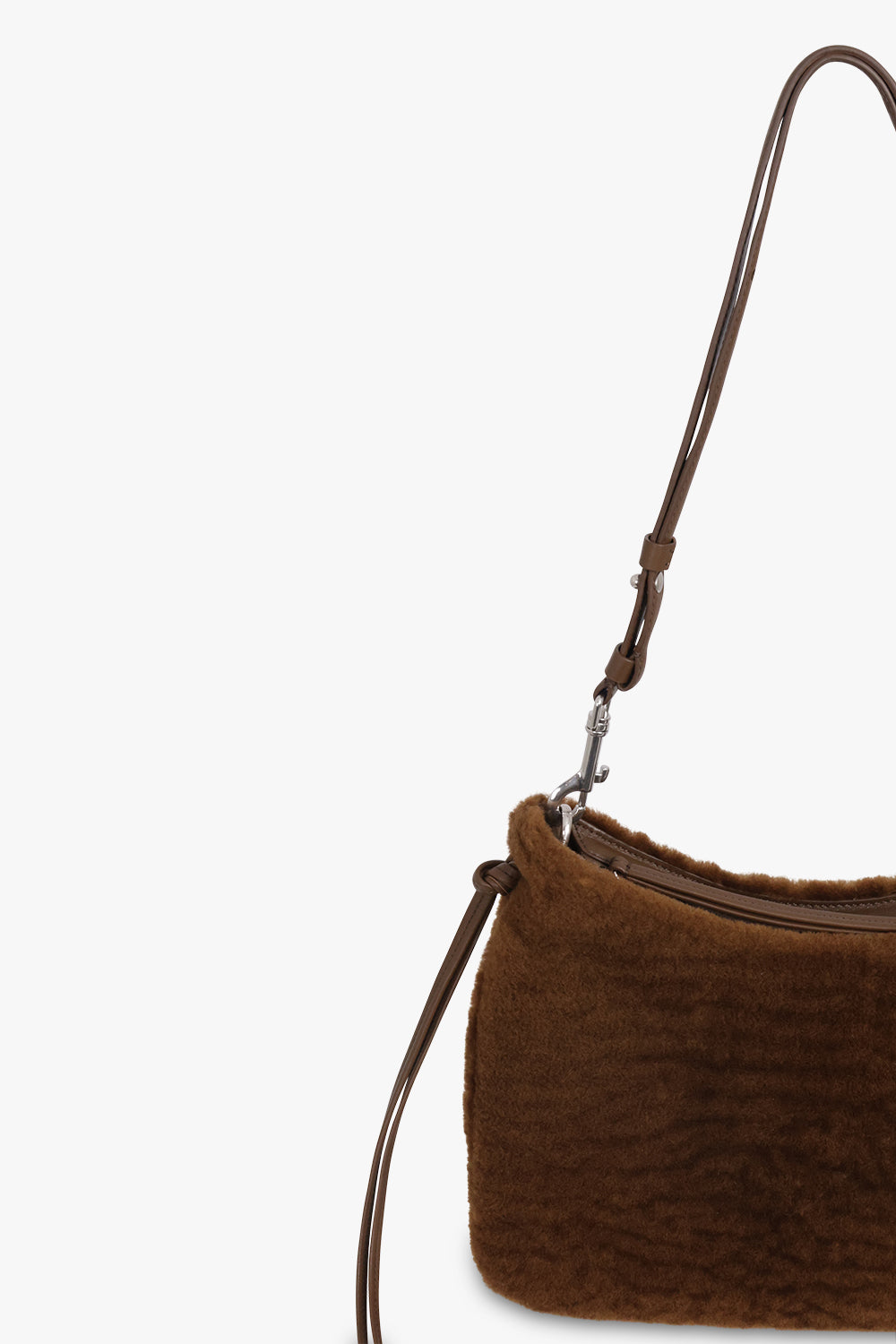 PHOEBE PHILO SHOES BROWN / Green Ginger Gig Shearling Shoulder Bag | Green Ginger