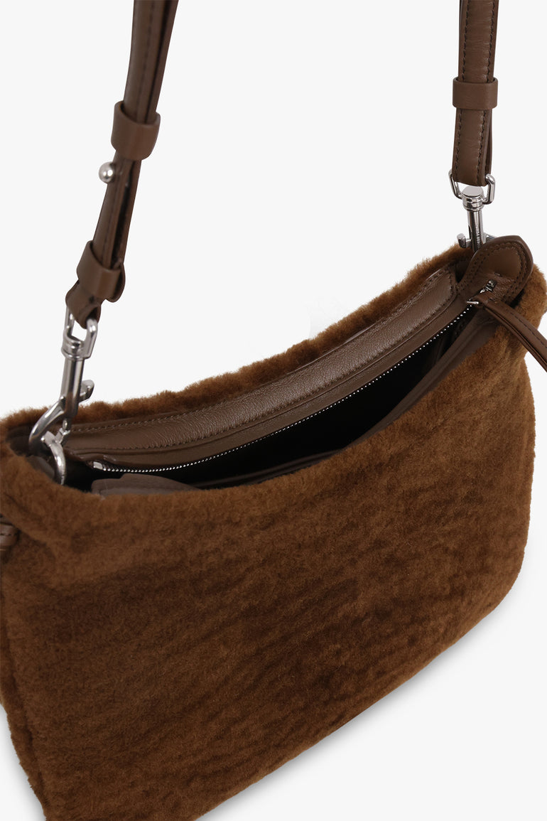 PHOEBE PHILO SHOES BROWN / Green Ginger Gig Shearling Shoulder Bag | Green Ginger