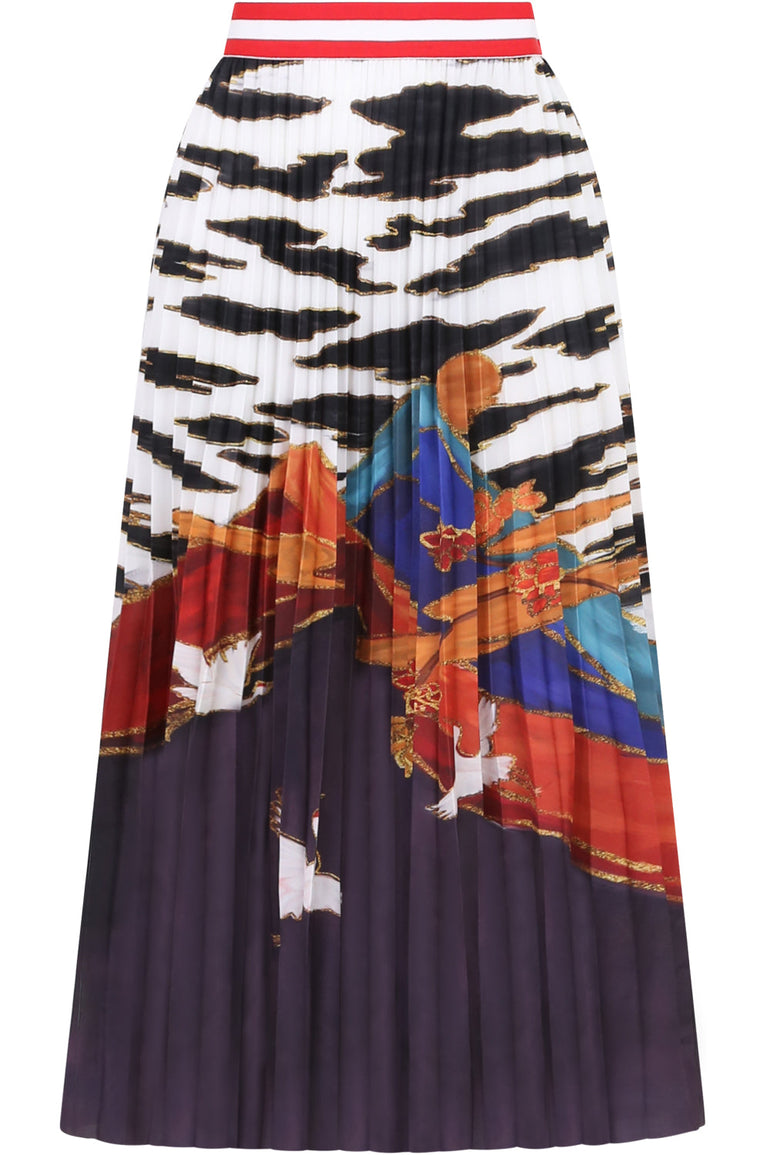 STELLA JEAN RTW PLEATED GRAPHIC SKIRT MULTI
