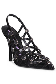 THE ATTICO SHOES Grid 105mm Slingback | Black