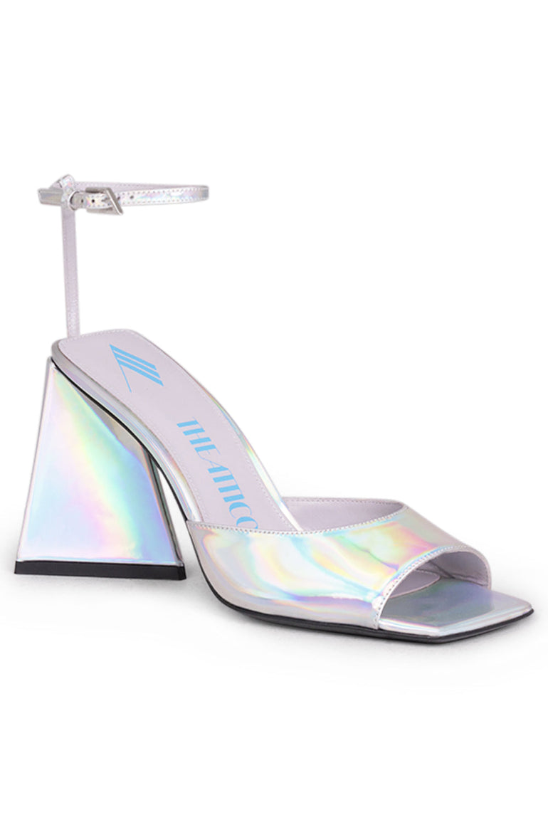 THE ATTICO SHOES Piper 85MM Sandal | Holographic Silver