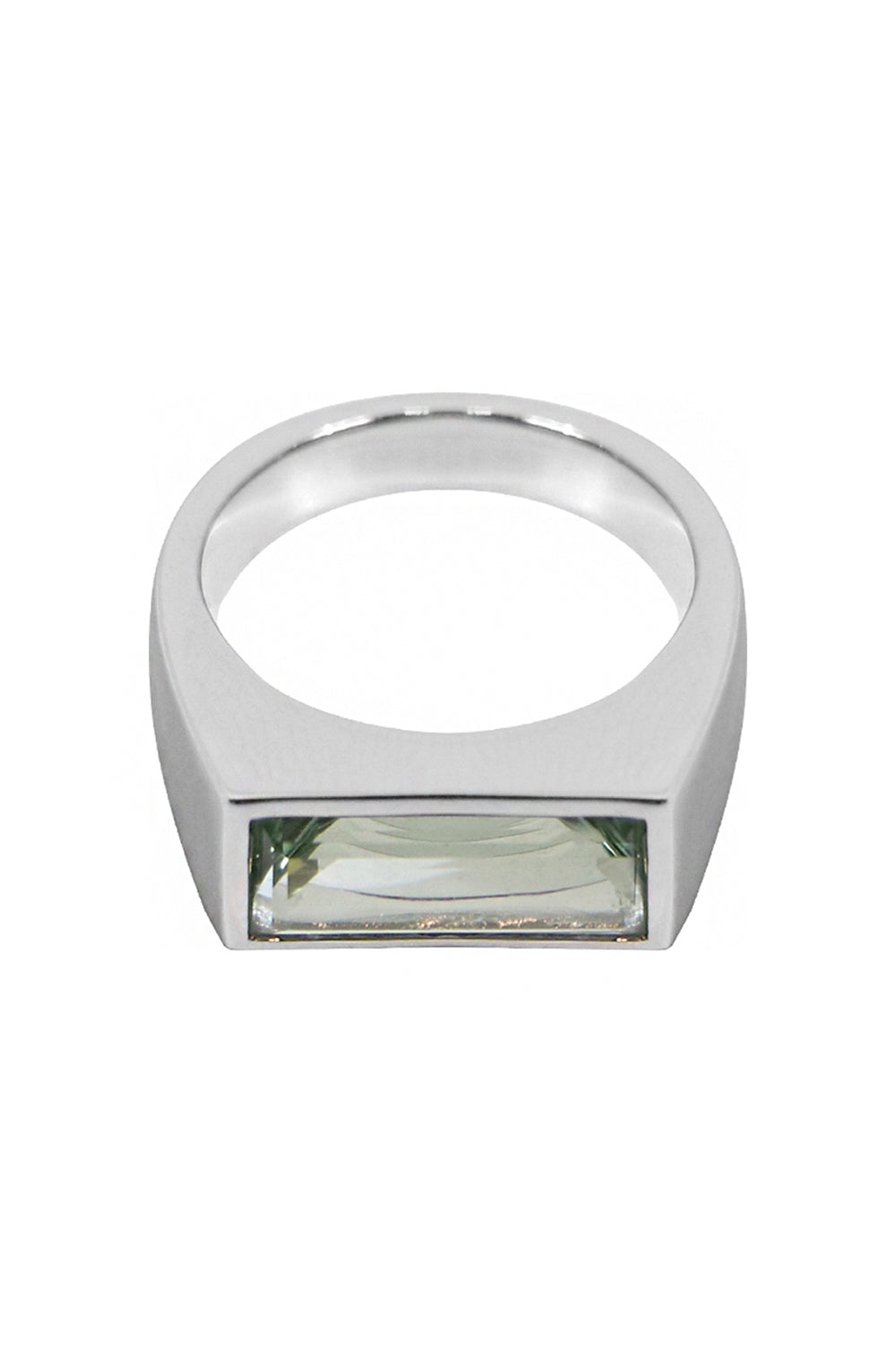 TOM WOOD JEWELLERY PEAKY RING GREEN QUARTZ SILVER