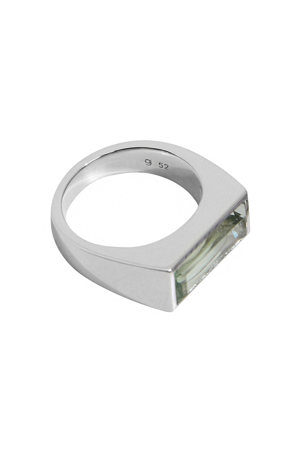 TOM WOOD JEWELLERY PEAKY RING GREEN QUARTZ SILVER