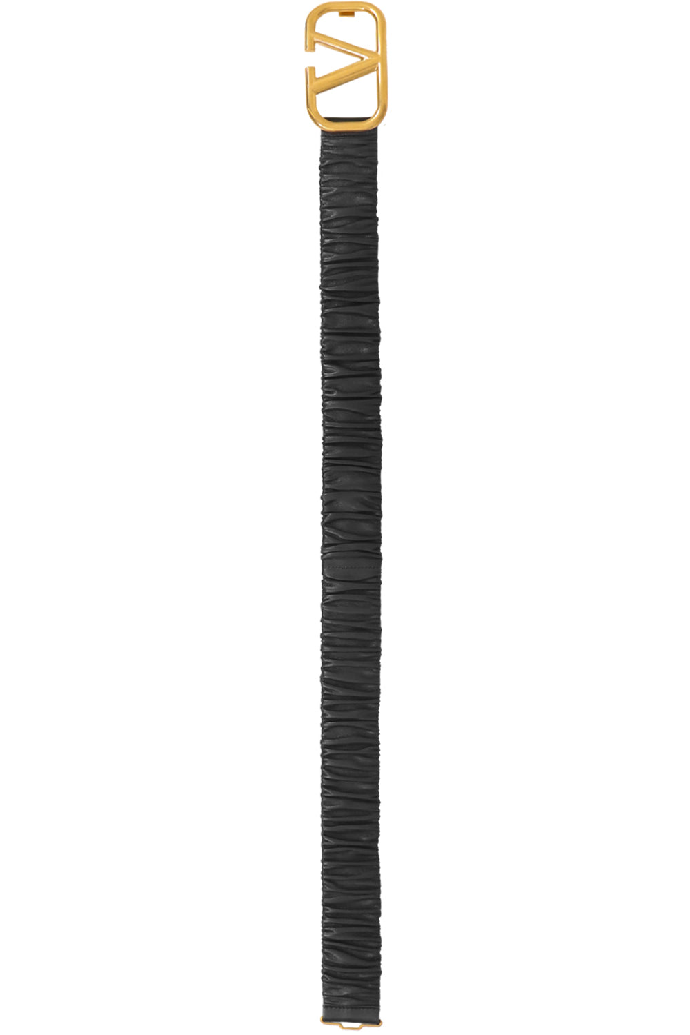 VALENTINO ACCESSORIES V RING ELASTIC RUCHED BELT 4CM BLACK