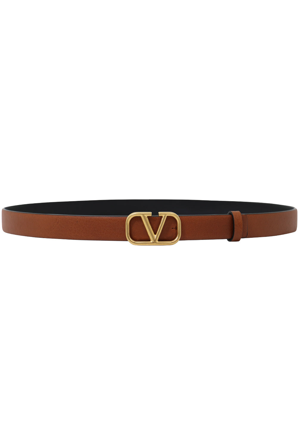 VALENTINO ACCESSORIES V RING REVERSIBLE BELT 20MM BLACK/TAN
