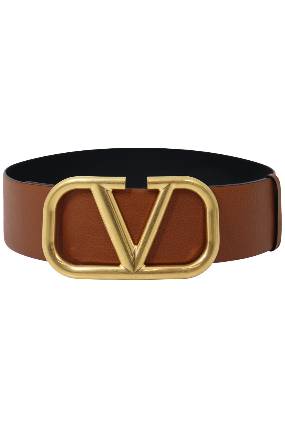 VALENTINO ACCESSORIES V RING REVERSIBLE BELT 70MM BLACK/TAN