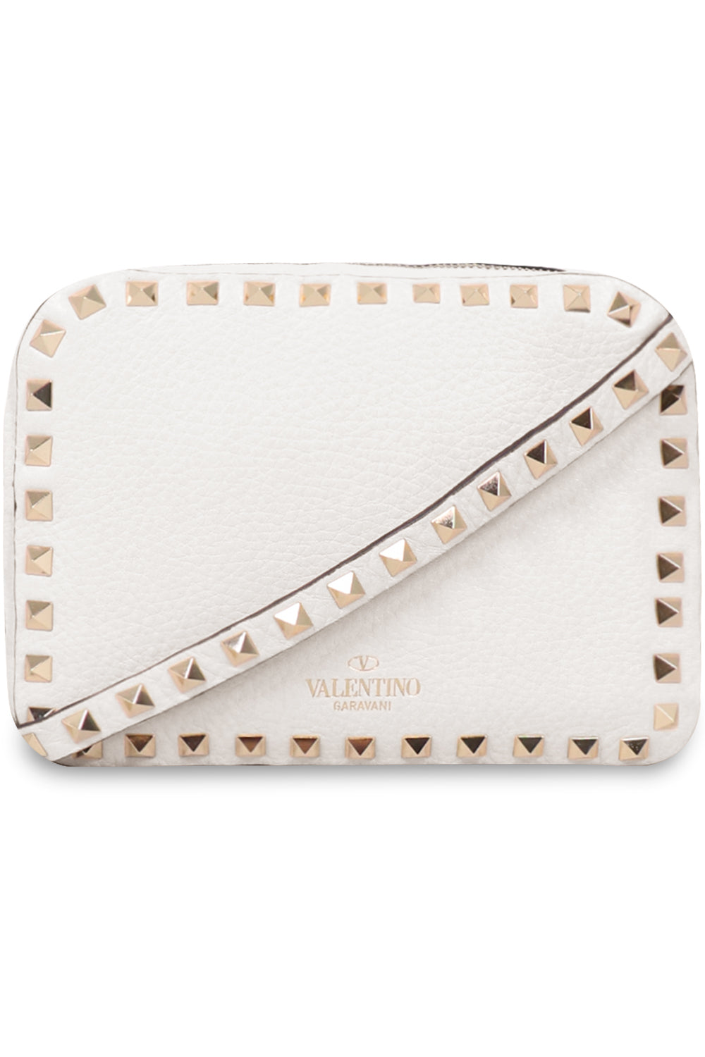 VALENTINO BAGS WHITE ROCKSTUD CAMERA BAG | LIGHT IVORY