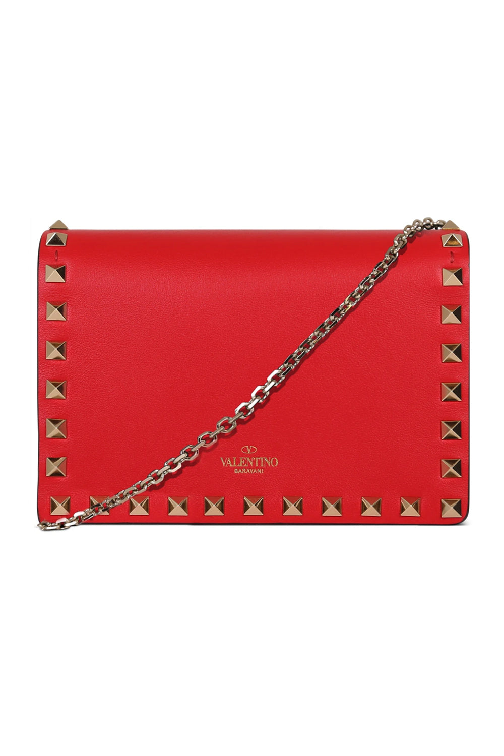 VALENTINO BAGS RED ROCKSTUD CROSSBODY BAG ON CHAIN RED