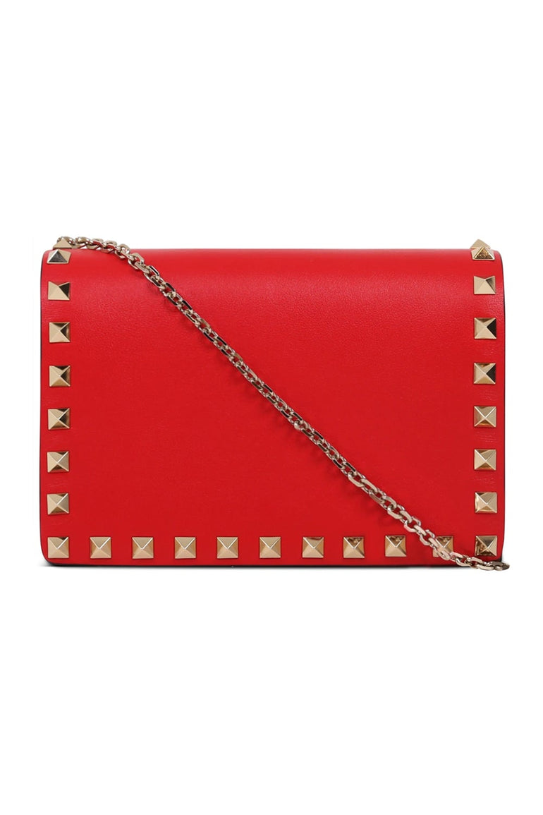 VALENTINO BAGS RED ROCKSTUD CROSSBODY BAG ON CHAIN RED