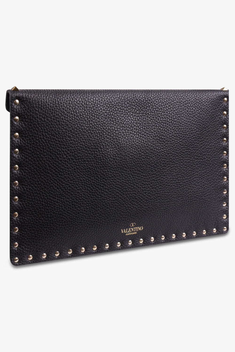 VALENTINO BAGS Black ROCKSTUD LARGE POUCH GRAINED | BLACK