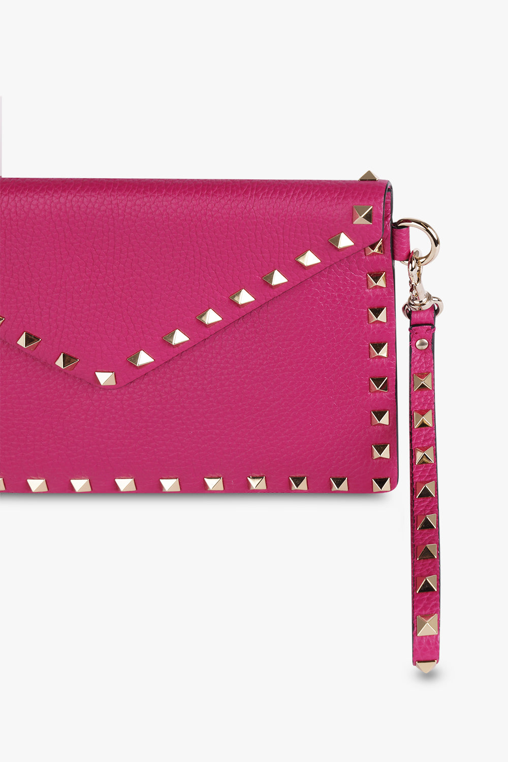 VALENTINO BAGS PINK ROCKSTUD MEDIUM POUCH GRAINED | ROSE VIOLET
