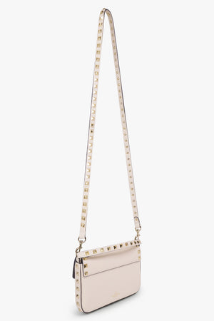 VALENTINO BAGS WHITE ROCKSTUD POUCH | LIGHT IVORY