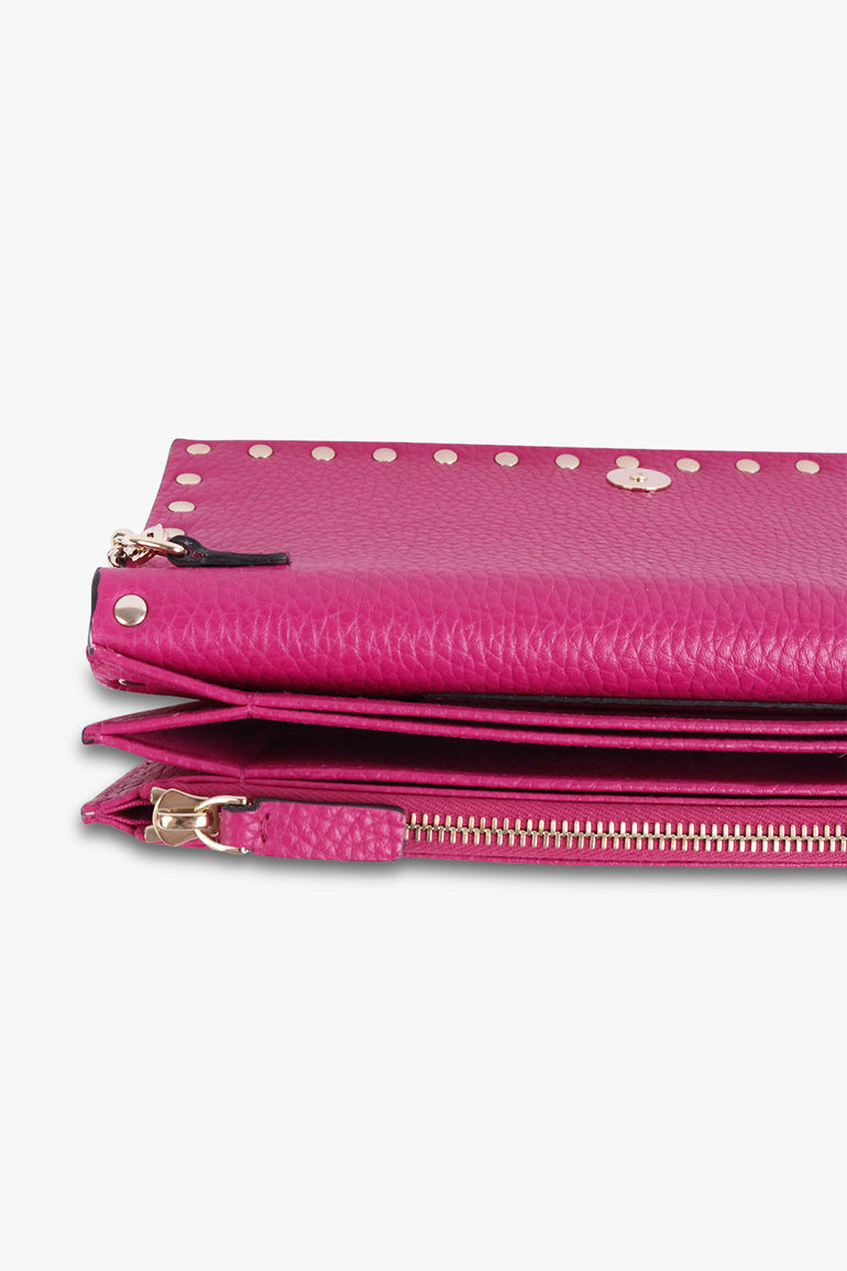 VALENTINO BAGS PURPLE ROCKSTUD WALLET ON CHAIN | ROSE VIOLET