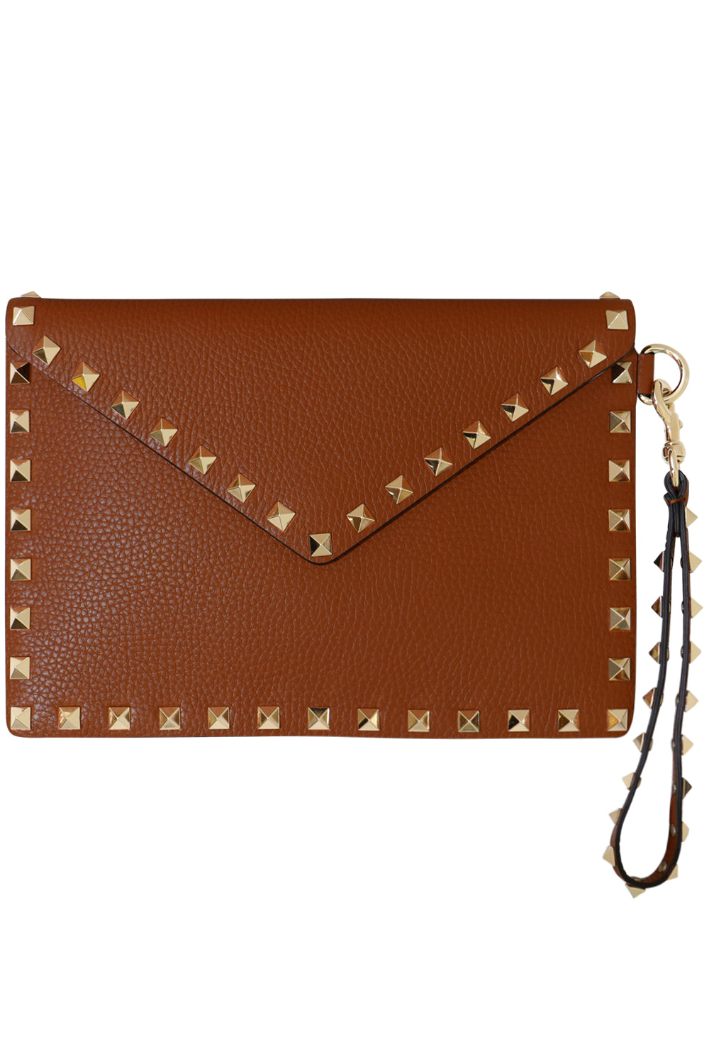 VALENTINO BAGS SMALL ROCKSTUD ENVELOPE POUCH GRAINED LEATHER SELLERIA