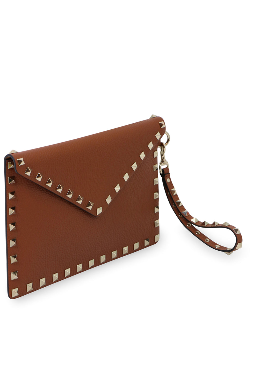 VALENTINO BAGS SMALL ROCKSTUD ENVELOPE POUCH GRAINED LEATHER SELLERIA