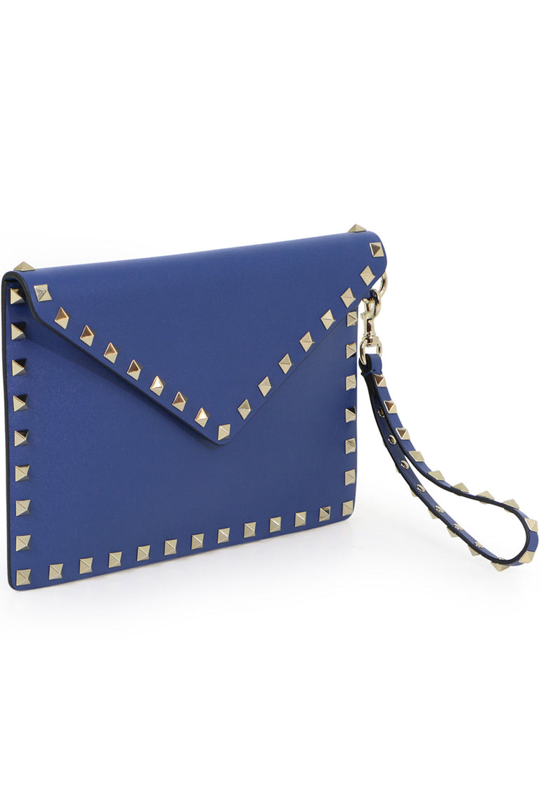 VALENTINO BAGS SMALL ROCKSTUD ENVELOPE POUCH SMOOTH LEATHER BALTIQUE