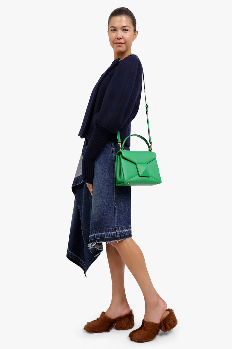 VALENTINO BAGS GREEN TOP HANDLE ONE STUD BAG | GEA GREEN