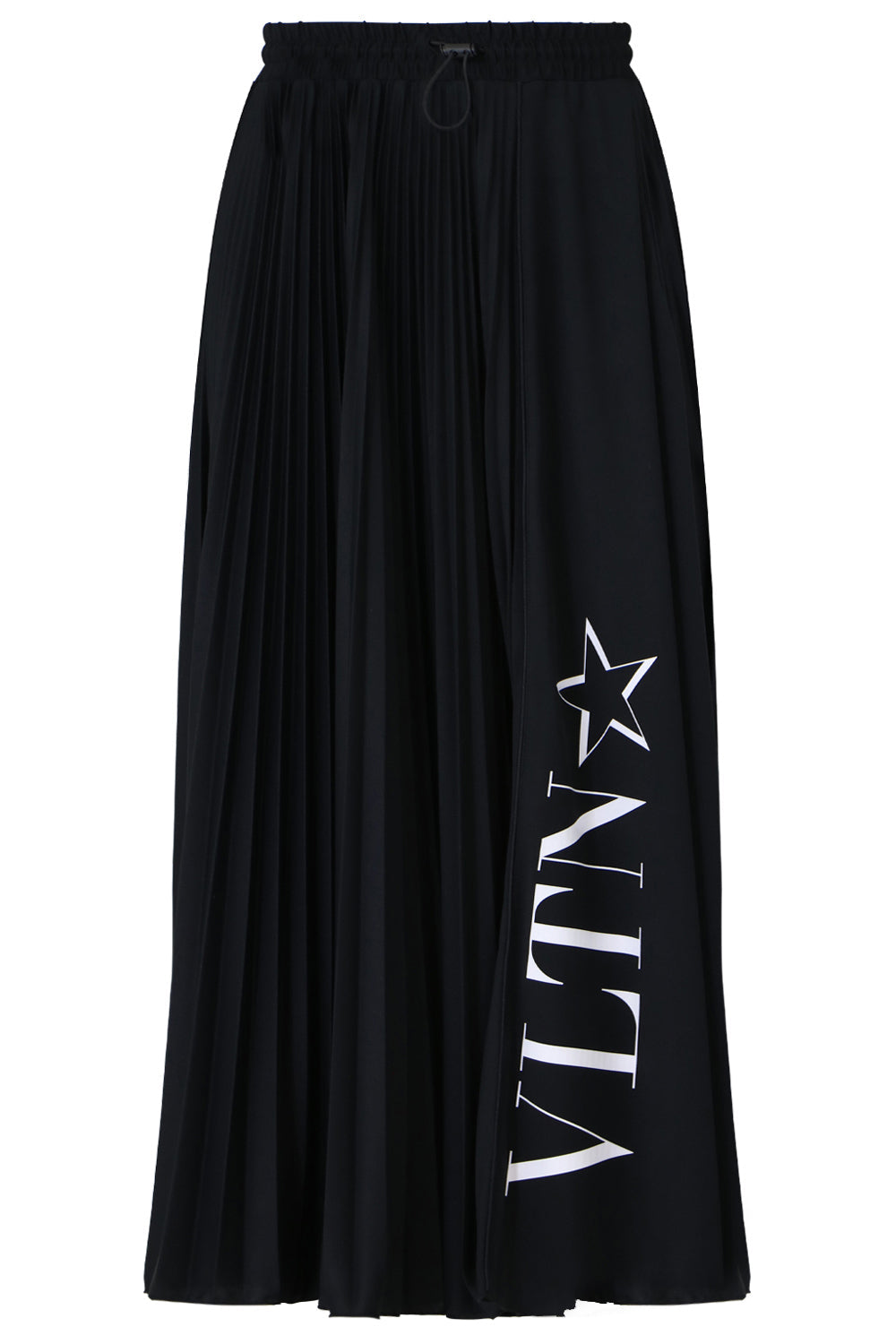 VALENTINO RTW PLISSE LOGO SKIRT BLACK/WHITE