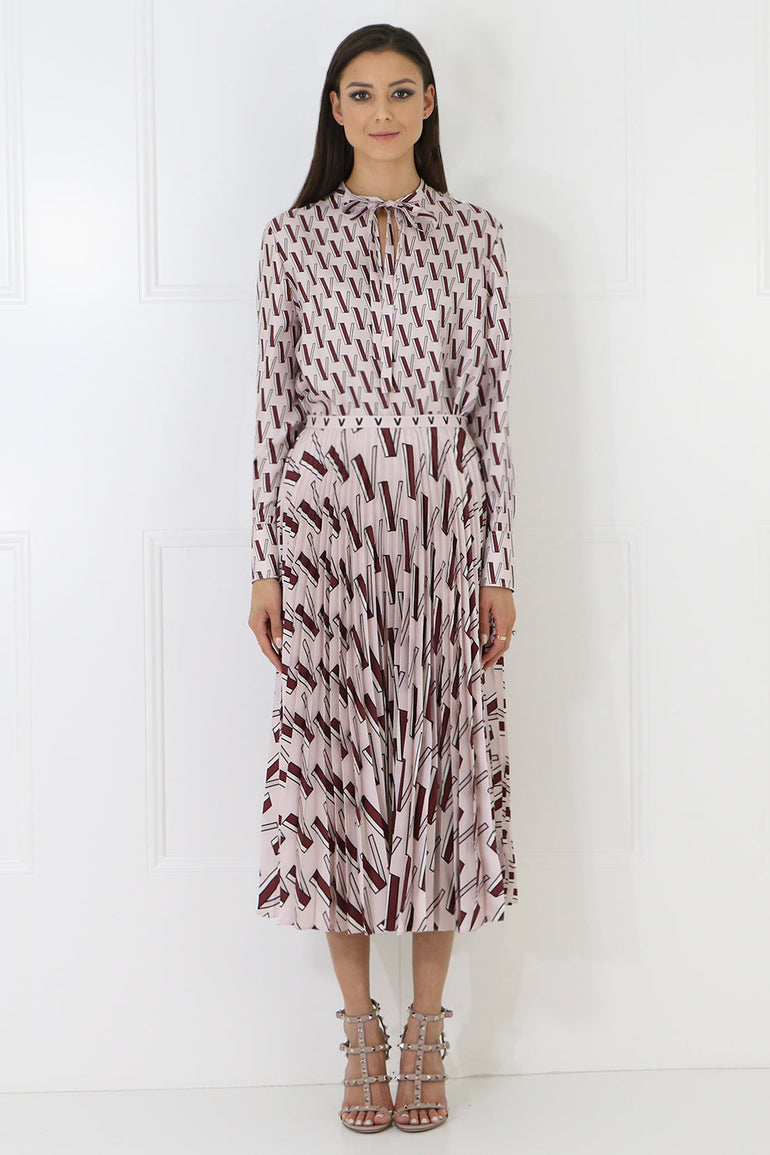 VALENTINO RTW V LOGO BLOUSE L/S POUDRE