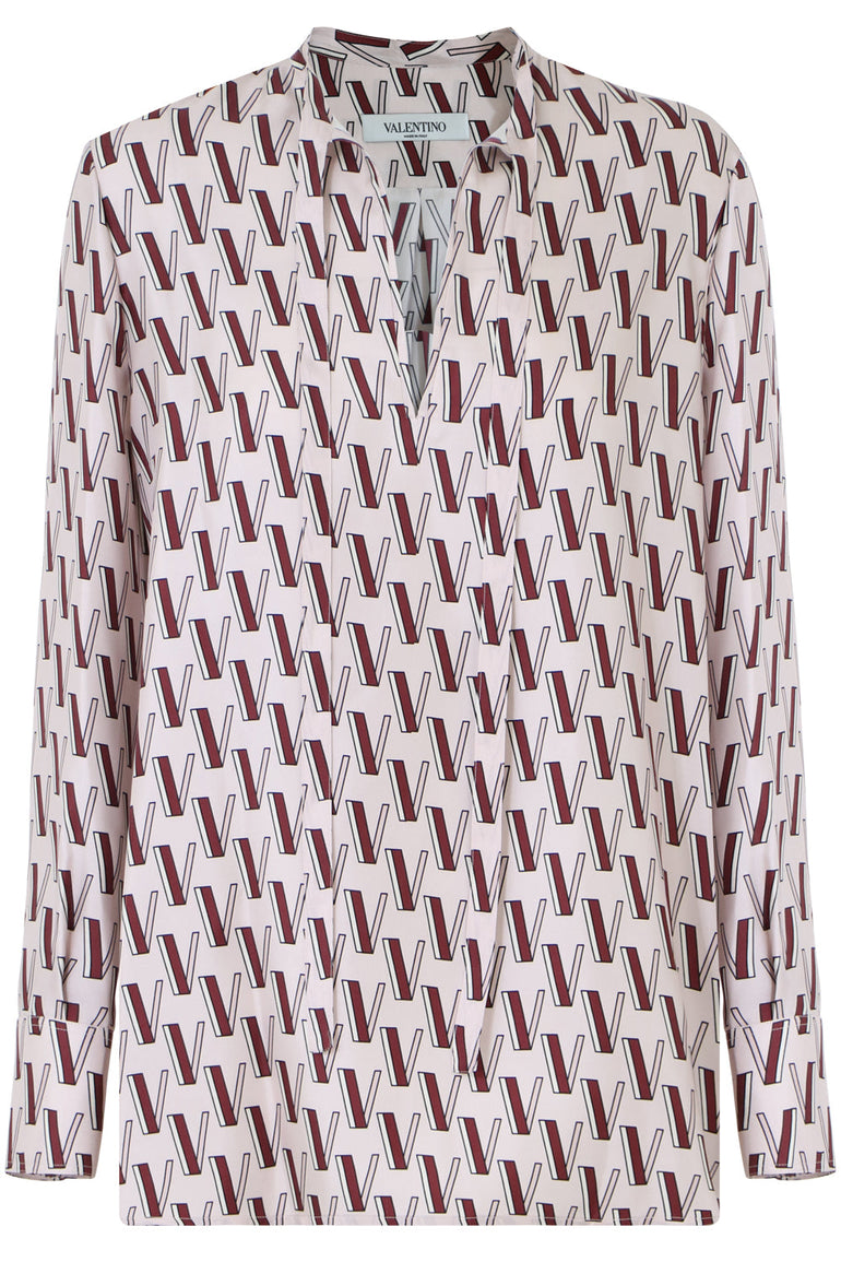 VALENTINO RTW V LOGO BLOUSE L/S POUDRE