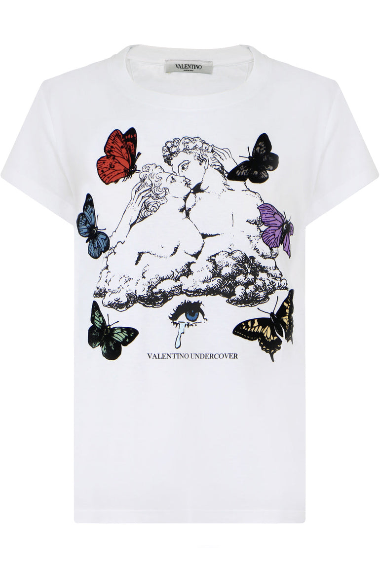VALENTINO RTW X UNDERCOVER BUTTERFLY T-SHIRT S/S WHITE