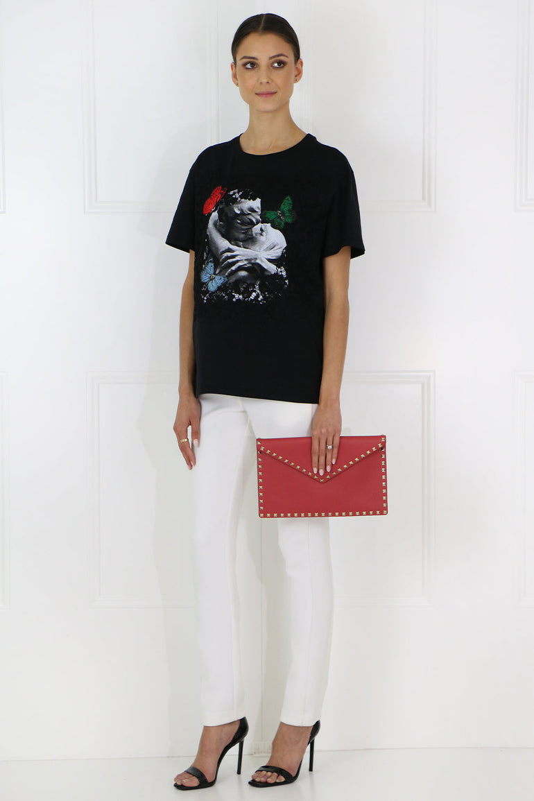 VALENTINO RTW X UNDERCOVER LACE BUTTERFLY T-SHIRT S/S BLACK