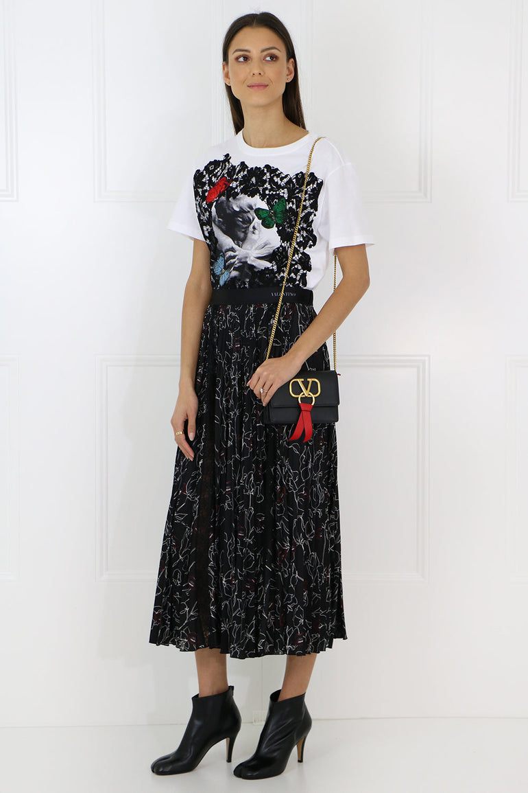 VALENTINO RTW X UNDERCOVER LACE BUTTERFLY T-SHIRT S/S WHITE