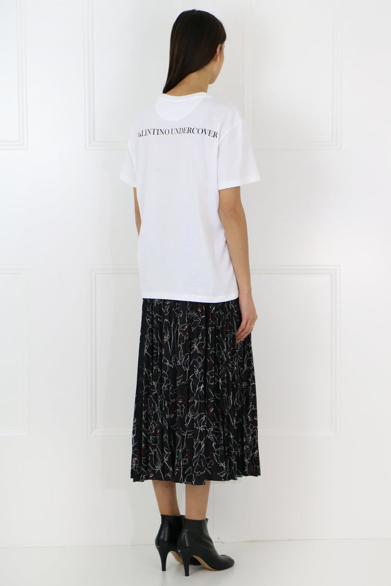 VALENTINO RTW X UNDERCOVER LACE BUTTERFLY T-SHIRT S/S WHITE