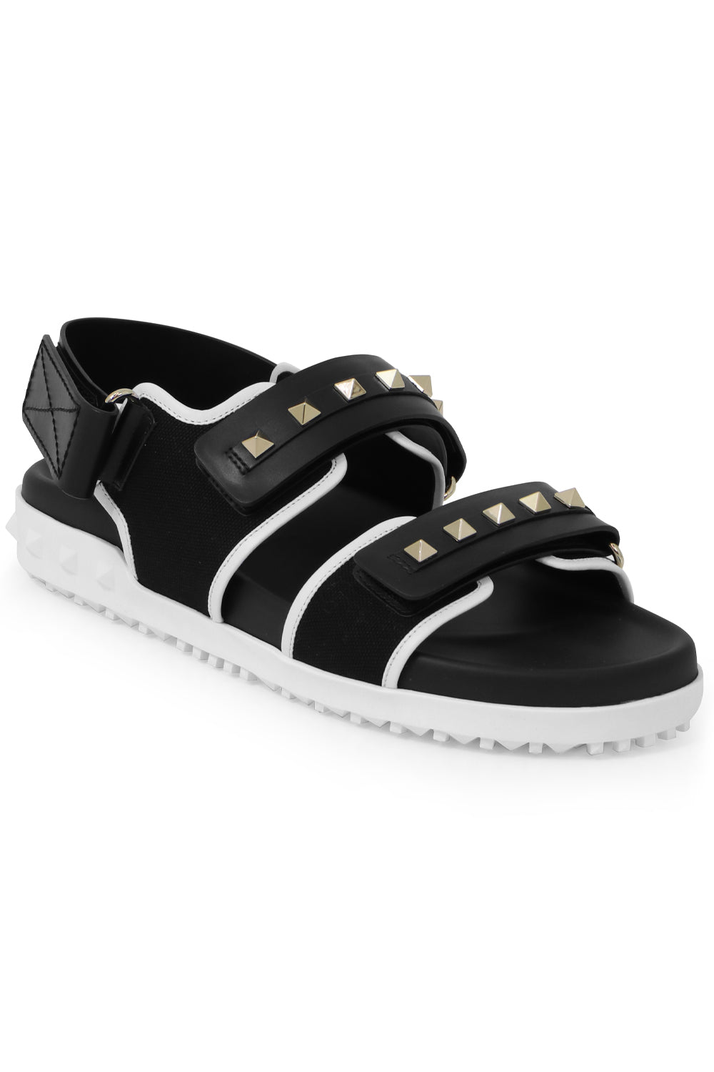 VALENTINO SHOES CHUNKY ROCKSTUD SANDAL BLACK/WHITE
