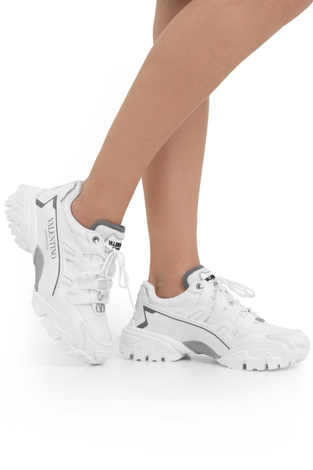 VALENTINO SHOES LOGO CLIMBER SNEAKERS WHITE