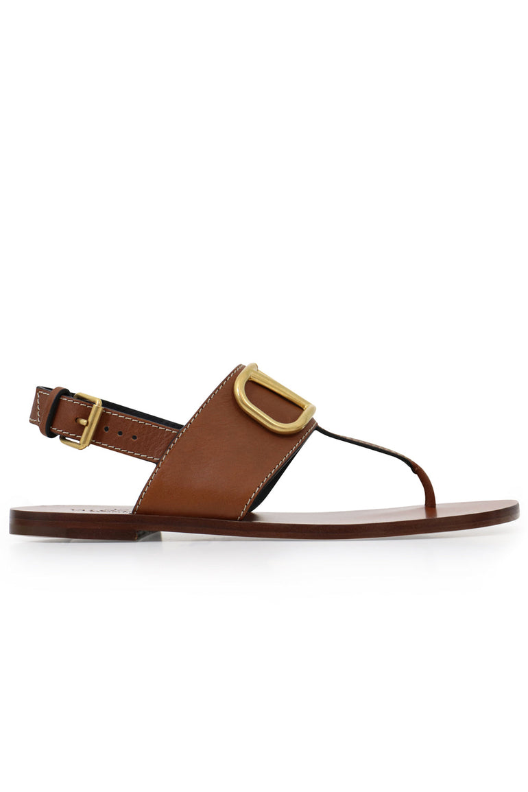 VALENTINO SHOES V RING THONG SANDAL TAN