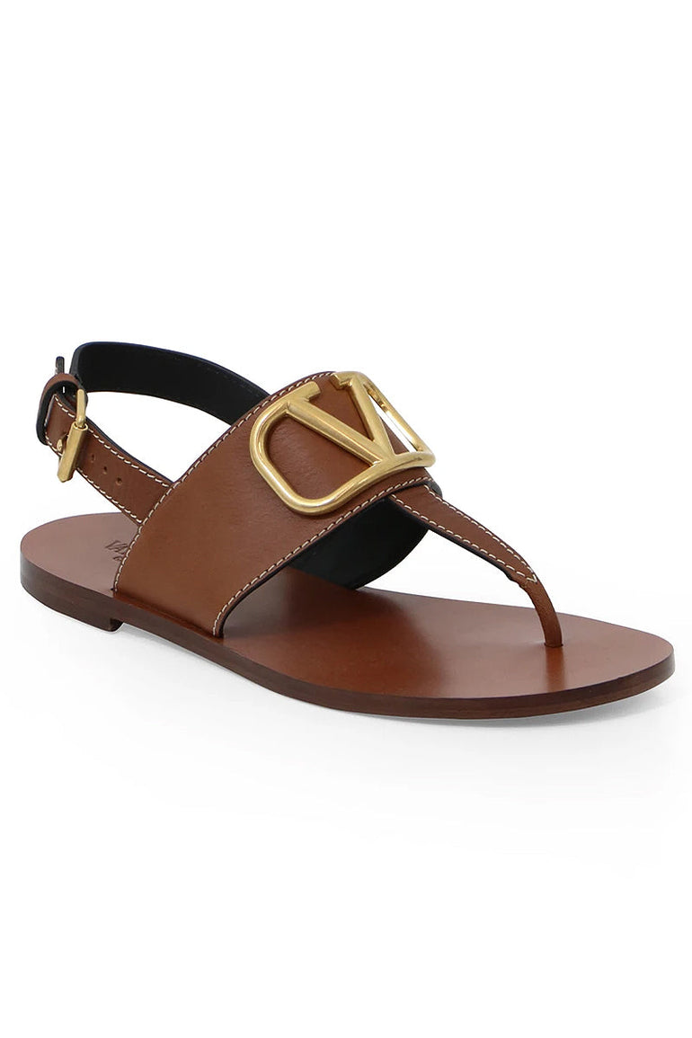 VALENTINO SHOES V RING THONG SANDAL TAN