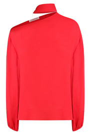 VALENTINO TOPS GEORGETTE TOP | ROSSO