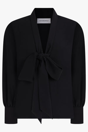 VIKTOR & ROLF RTW Low And Bow Blouse | Black